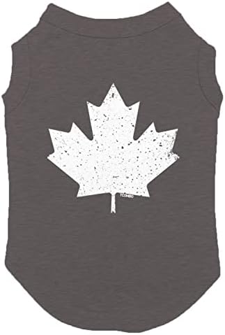 Тениска за кучета на Canadian Maple Leaf (Тъмно Сива, малка)