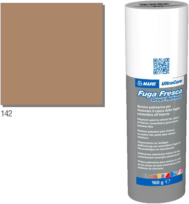 Полимерна боя MAPEI Ultracare FUGA Fresca 142 Кафяв цвят за обновяване на цветове бетонни фуги, Бутилка за освежаване на фугиране на 160 гр.