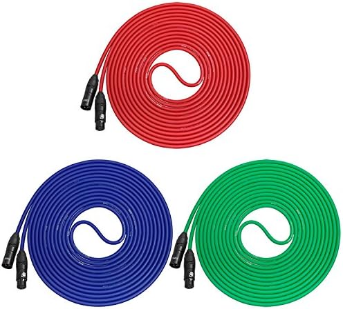 LyxPro Кабел Пакет, 8-Опаковане, Многоцветни Микрофонные XLR кабели за професионални микрофони и устройства с дължина