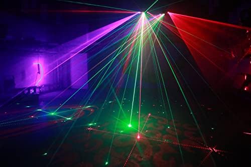 Вечерните светлини DJ Disco Светлини MARYGEL 5 в 1 RGB Смесени Ефекти Етап светлини Звукова Активиране с дистанционно управление DMX Шаблони Проектор Клубни светлини за Диск?