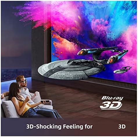 SEIMAX на 3D и 4K 300-инчов Кино Full HD 1080P, 4K Smart WiFi LED Лазерен Домашно Кино Преносим Мини Проектор