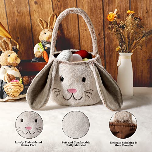 Кошница с Великден заек THOVSMOON за деца, Сладък Великденски чанти-ведерки с Заячьими уши за Лов на Великденски
