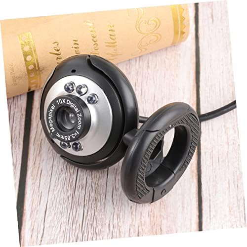 TEHAUX Видеомикрофон Уеб-камера с нощно резолюция за записване на микрофона Vision Cam Computerlaptop -Led