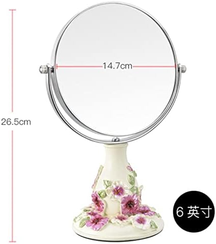 UXZDX Тип Огледало За Грим Двустранно Метално Огледало От Смола Огледало За Грим, Тоалетно Огледало с Увеличително