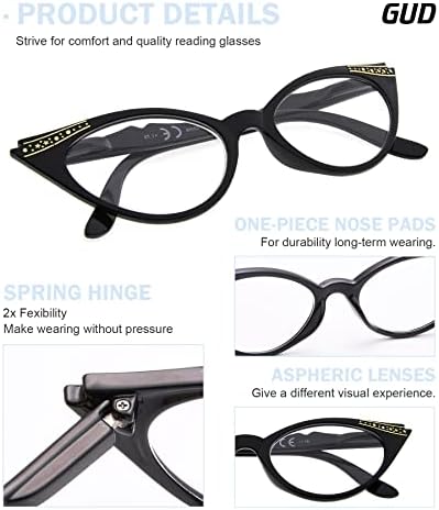 Очила за четене GUD 3 Двойки Ридеров в стил Cateye за Жени