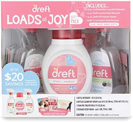 Комплект детски подарък от Dreft, Подаръчен комплект за бебе и мама с течен перилен препарат, препарат при за дрехи, дръжка