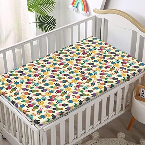 Чаршаф за бебешко креватче, Стандартен Чаршаф за матрак за бебешко легло от Ултра Мек материал -Бебешки кърпи за момичета