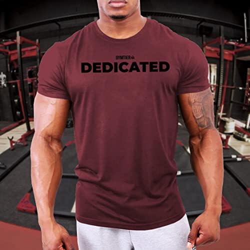 GYMTIER, посветена културизъм тениска | Мъжка тениска за фитнес зала, облекло за тренировки