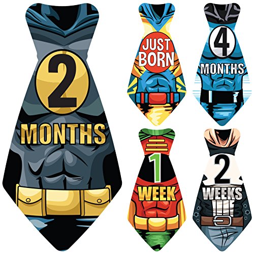 Оригинални стикери Stick'Snap (TM) 17 детски месечните стикери за вратовръзка-Щастливи герои (TM) за 12 месеца + 5 бонус стикери