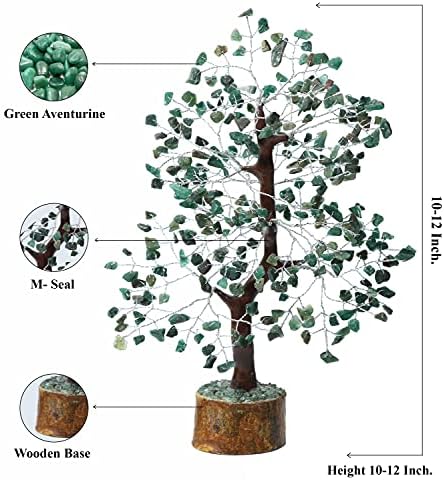 Зелен Авантюрин Кристалното Дърво за Положителна Енергия Фън Шуй Скъпоценен Камък Дърво на Дърво Чакра Подарък-Ръчно изработени