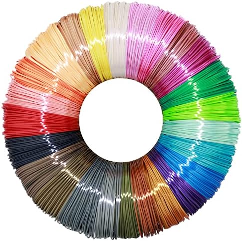 24 цветни Пълнители направления за 3D-химикалки PLA, всеки цвят по 20 метра, с общо 480 фута, опаковка с 4 капачки за отпечатъци