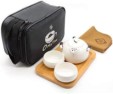 Преносим пътен чай набор от OMyTea® - китайски/японски ретро чаен комплект ръчно изработени кунг-фу-гунфу