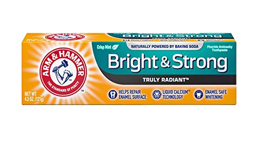 Паста за зъби ARM & HAMMER Bright & Strong наистина лъчисти, Мятная Хрупкава 4,3 унции (опаковка от 6 броя)