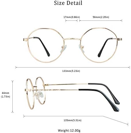 Очила в кръгла рамка от алуминиеви LifeArt, Блокер Синя Светлина Очила За четене + 4,00 Увеличение