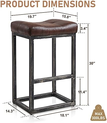 Бар столове Flysky Височина с багажник, Определени от 2,30-инчов Седельного столове, Бар Столове от Изкуствена