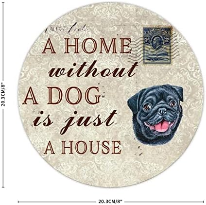 Добре Дошли В Къща Без Куче -Това е Просто Антични Табела с Домашен Мопс, Стенни Художествена Табела Кучешки