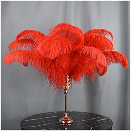 15-70 см/6-28 инча Червено страусиное перо, Естествен гъши пера За украса на масата под формата на Вази, по-Големи страусиные