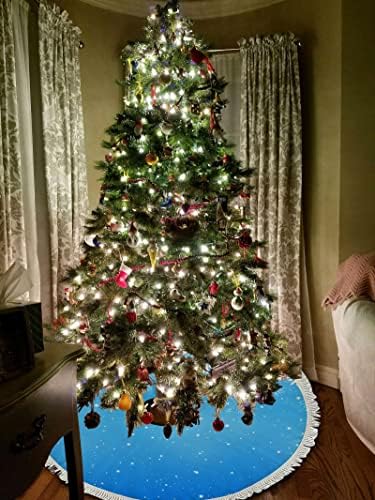 Vantaso Коледни Снежинки на Синята 48-инчов Пола под формата на Голямо коледно дърво, Коледна Украса, Подложка под формата