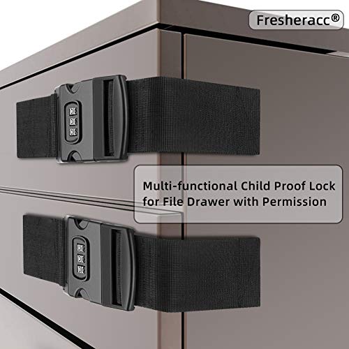 Затвори замъка на колана на детето за хладилник и Хладилник с фризер Чекмедже на шкафа RV Фурна (2 опаковки) 1000 Комбинации