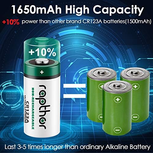 rapthor 1650mAh cr123a lithium 3V Литиеви батерии 32 опаковка CR123 Висока мощност 123A CR17345 Фотобатарея