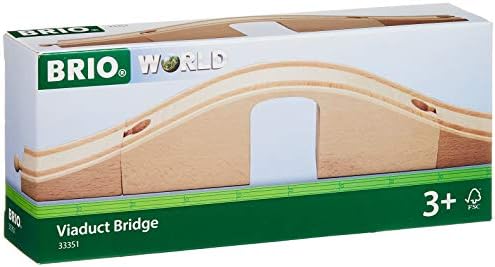 Brio World 33351 - Мостът-Виадукт - Аксесоар за Дървена Играчка влак от 3 части за деца на възраст от 3 години