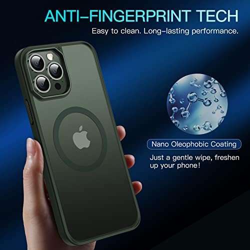 Калъф CASEKOO Strong Magnetic за iPhone 13 Pro [Тествана на спад военно ниво] [Усъвършенстван нескользящий] е Съвместим с MagSafe устойчив на удари тънък защитен калъф 6,1 инча 2021, зелен