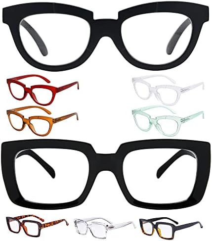 Eyekepper Спестете 10% на 5 опаковки женски очила за четене с формата на полумесец и 4 опаковки големи квадратни ридеров +1,75