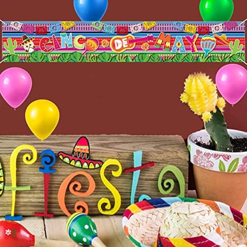 Голям Банер Cinco De Mayo Мексиканска Фиеста Ограда Банер Мексико Парти по Случай рождения Ден на Аксесоари за Ограда на