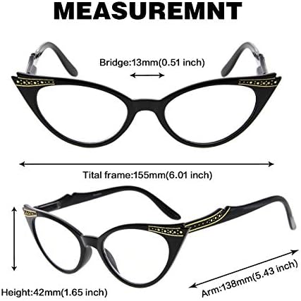 Очила за четене GUD 3 Двойки Ридеров в стил Cateye за Жени