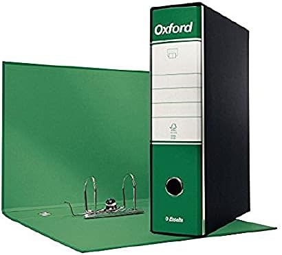 Секретарят Esselte G85 Oxford - F. to гръбначния стълб протокол 8 см - зелен - Опаковка от 6 броя - 390785180