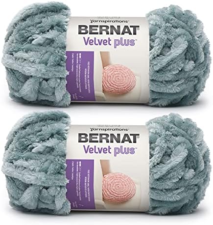 Bernat Velvet Плюс 2 пакета по 300 г / 10,5 грама-Полиестер-6 Супер Обемни-Прежди за плетене на една кука, Морска