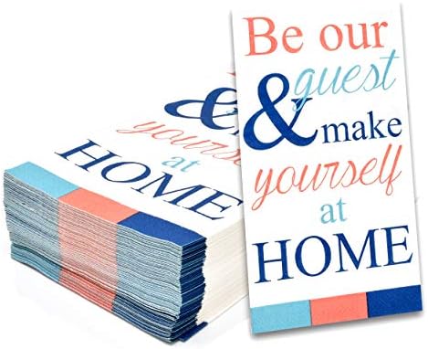 100 Кърпички за гостите от приятелите и Семейството си, за Еднократна употреба Хартиени Опаковки Бъдете Наши Гости и се Чувствайте