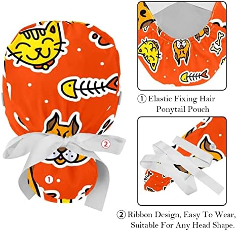 Orange Работна Шапка за котки и Кучета с Пуговицей и Тренировъчната Панделка, 2 броя, за Многократна употреба