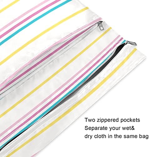 xigua/ Лятна Водоустойчива чанта на райе за Салфетки, Миещи се на торби за Многократна употреба за Влажна сушене с 2 Джоба