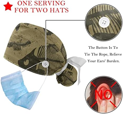 2 Опаковане на шапки за еднократна употреба-ексфолианти За медицински Сестри с Медузи♫, Жена с Дълга Коса, Регулируема