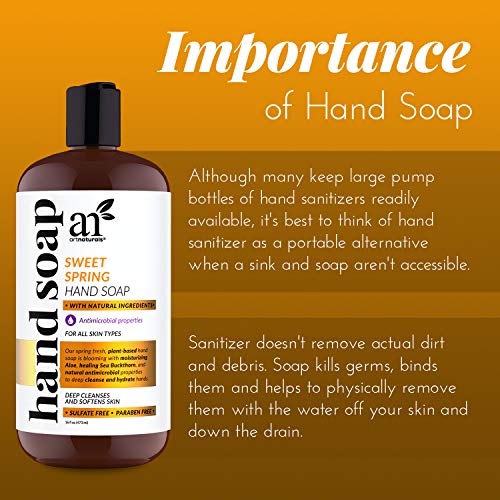 Течен сапун за ръце Artnaturals, 2 x 16 течни унции, с аромат на мед роса, естествено, полезното, овлажняващ сапун за