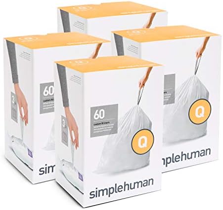 торби за боклук simplehuman Code J, изработени по поръчка, на експозиции, 240 парчета, 30-45 литра / 8-12 Литра, бял
