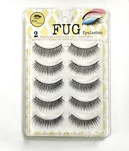 Fug Eyelash 3D Изкуствени норковые мигли, Опаковка от 5 двойки, Естествени фалшиви мигли, за жени, за многократна