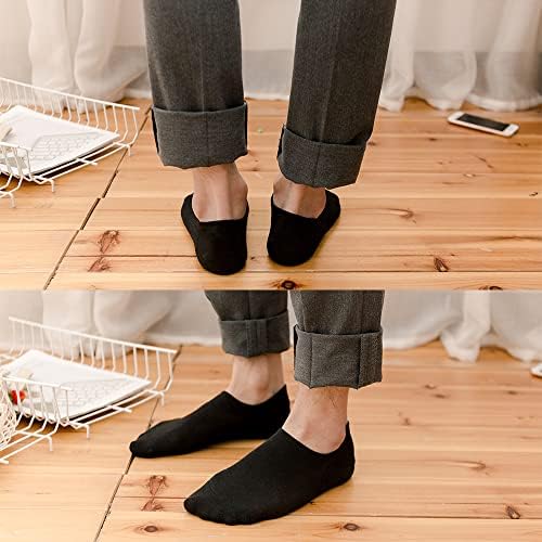 6 Чифта Мъжки Чорапи, Без Показването с Възглавница, С Дълбоко Деколте, Невидими Нескользящие Чорапи Дишащи Ежедневните Домашни