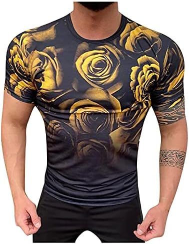 Мъжки Ежедневни Тениска NEARTIME, Летни Блузи с къс ръкав с Цифрово 3D Принтом и Цветисти принтом, Градиентные Върхове С кръгло деколте