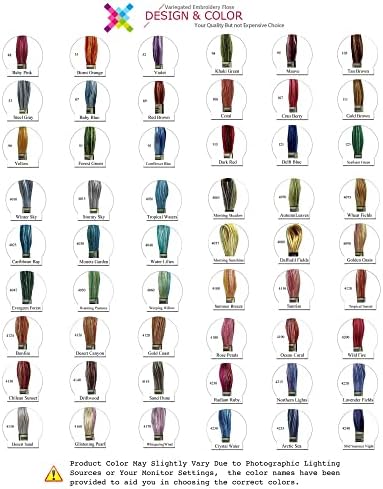 Конци за бродерия на кръстат бод Вълшебен цвят, различни на цвят, Опаковане на мулине за бродиране, 8,7 Ярд, Зимно небе, Опаковки от 12 чилета