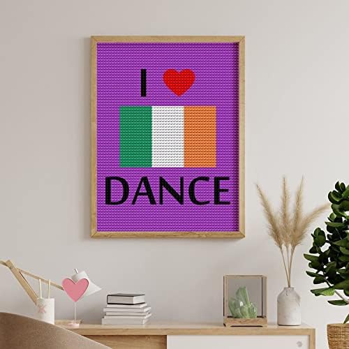 I Love Irish Dance Потребителски Комплекти За Диамант Живопис, Художествена Картина на Номера за Декорация на стените у Дома 12 x 16