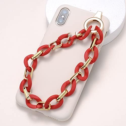 WYKDD Цветна Акрилна верижка за мобилен телефон, Женски Метална каишка с мъниста, гривни за ключове, Подаръчни Аксесоари (Цвят: черен размер: както е показано)