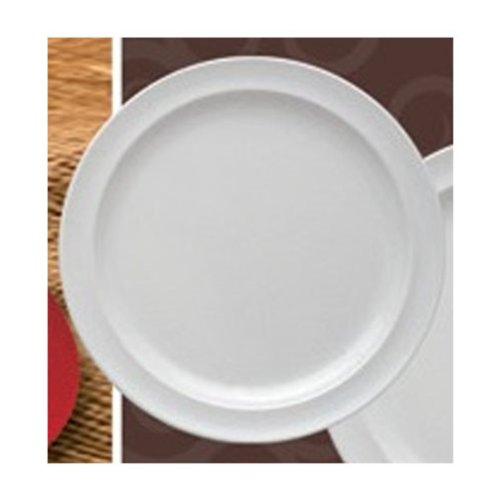 Кръгла чиния десерт Yanco NS-107W Nessico диаметър 7,25 инча, Меламиновая, цвят Бял, в пакет от 48 броя