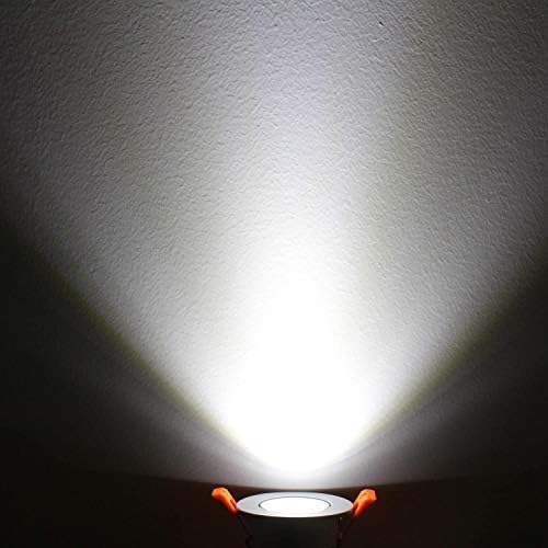 LightingWill 2-инчов led лампа с регулируема яркост, - Вградени тавана лампа КОЧАН с мощност 3 Вата, Дневен Бял 5500 К-6000