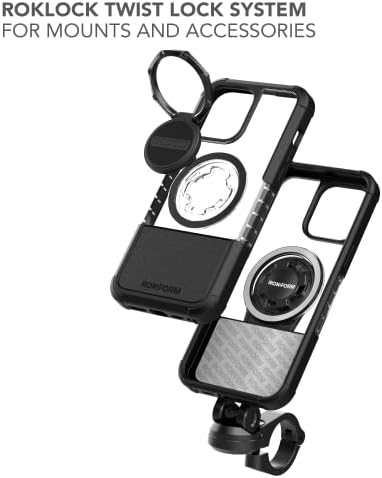 Rokform - Калъф за iPhone 14 Pro Max с двоен магнит и съвместимо с MagSafe кристал + щипка за телефон на кормилото мотоциклетном