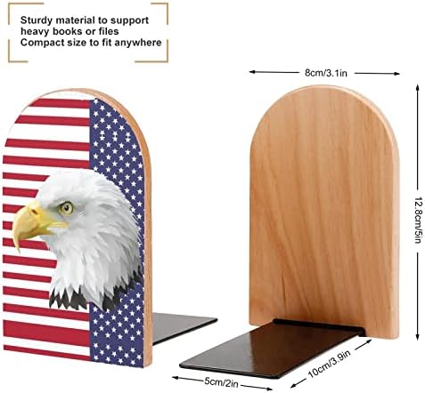 Американски Флаг Белоглав Орел Декоративни Поставки за книги и за Рафтове в 1 Чифт Торцов за Книги Нескользящая