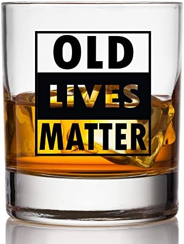 Чаша за уиски Old Lives Matter Scotch Glass - 11 грама - Забавни подаръци на пенсиониране, или рожден Ден, за