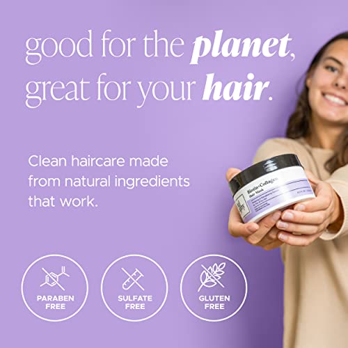 Маска за коса Herbalosophy с битоином и колаген – Формула за сгъстяване и укрепване на растежа на коса за тънка и суха коса – Кабинковия грижа за косата с естествени, здр?