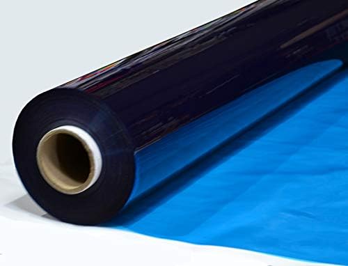 Прозрачен винил плат на синьо - PVC 10-ти калибър - Продава се за парцела - Ширина 54 инча